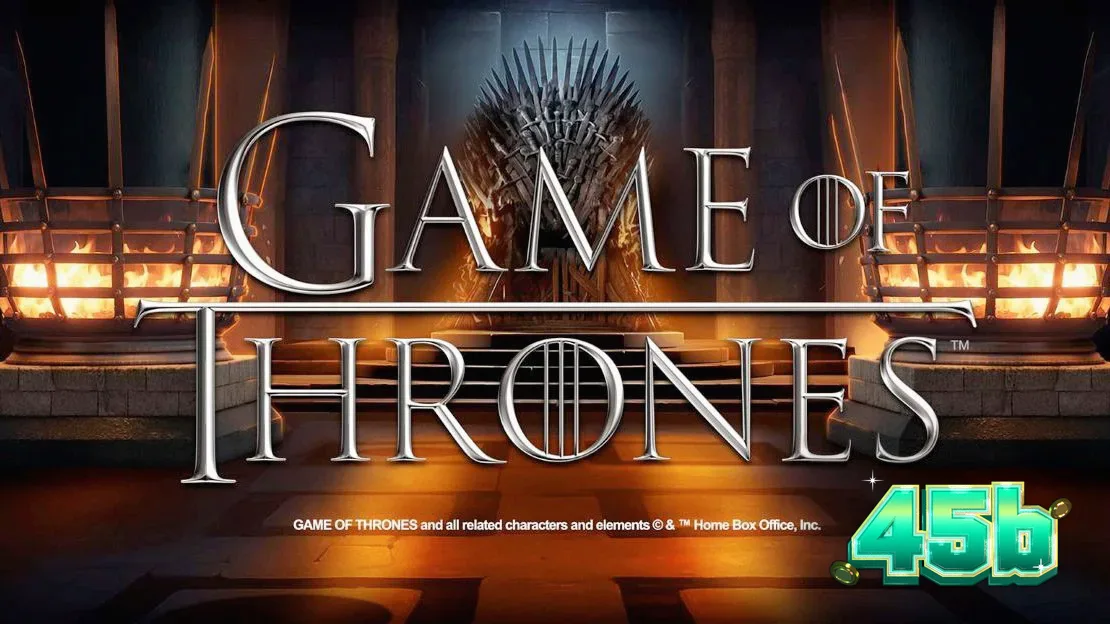 Interface do slot Game of Thrones com brasões das casas e elementos visuais temáticos